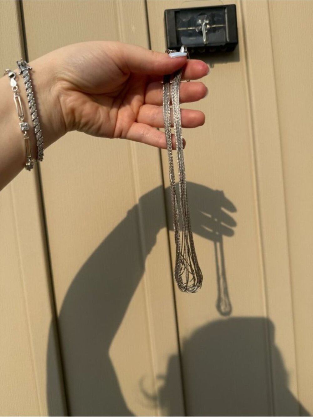 925 Silver & liquid Silver Italy Necklace Multi-strand - Picture 6 of 12